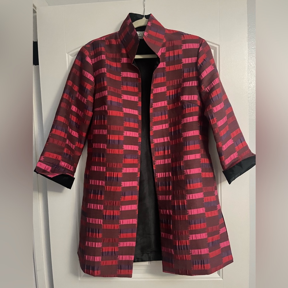 Grace Chuang Elegant Red and Pink Women's Coat